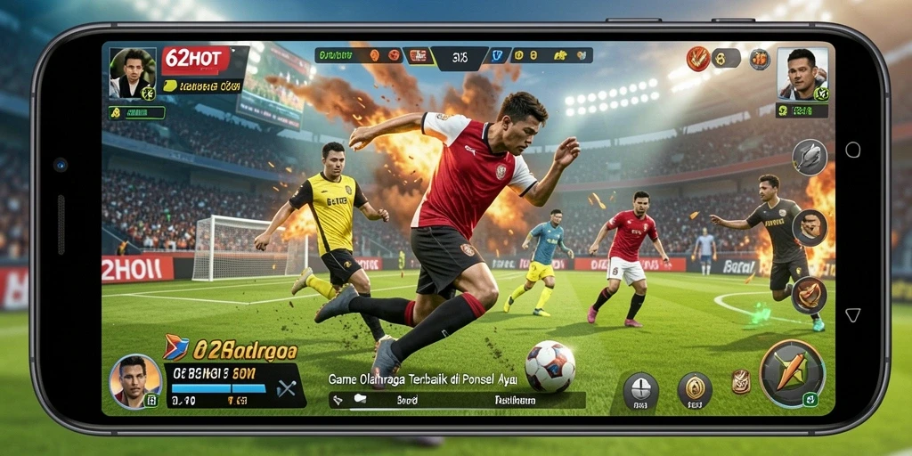 Screenshot gameplay 62HOT menampilkan aksi olahraga yang mendebarkan.