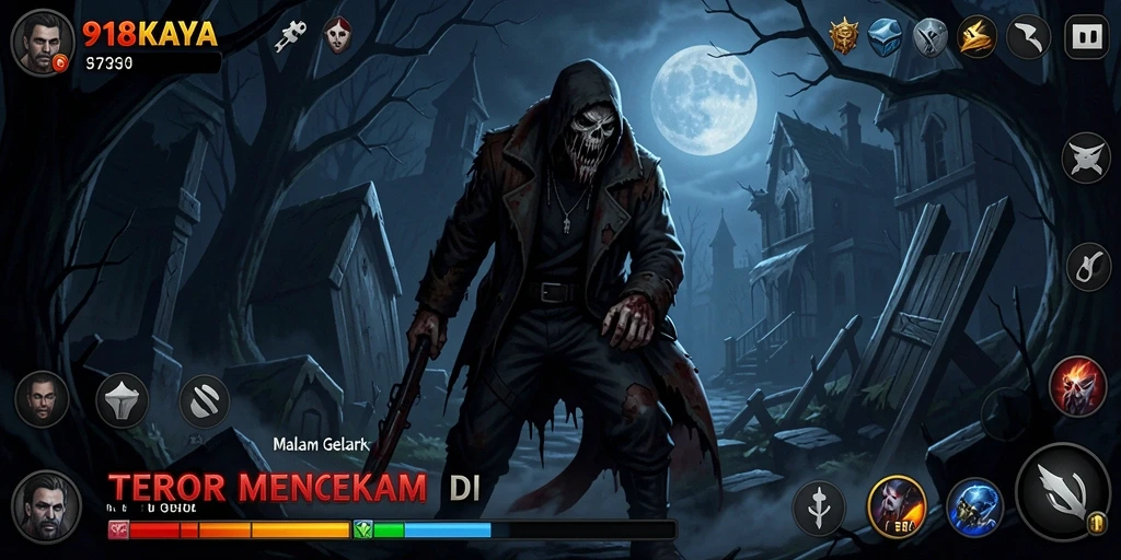 Screenshot menunjukkan gameplay menyeramkan dalam 918KAYA.