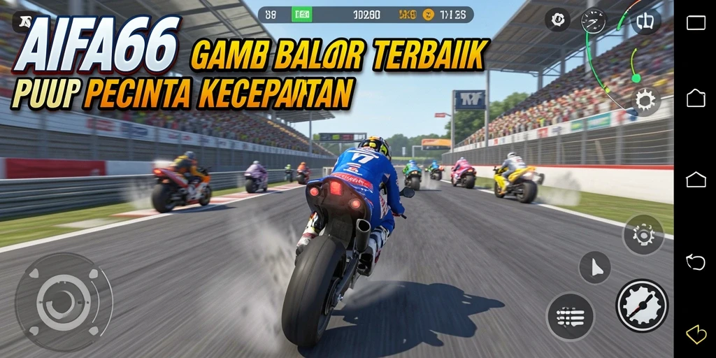 Tampilan menarik dari gameplay balap motor di AIFA66.