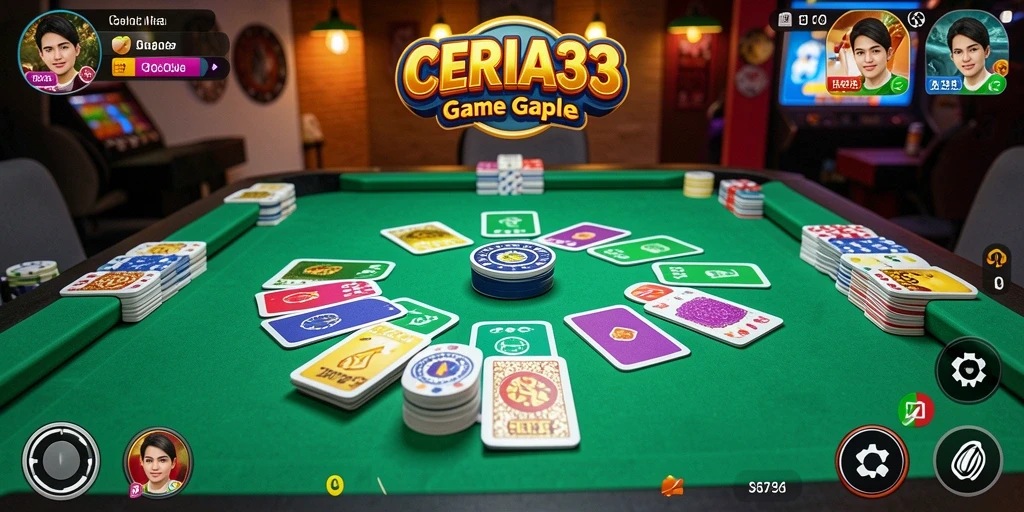 Tangkapan layar gameplay seru di CERIA33 yang menampilkan permainan Gaple.