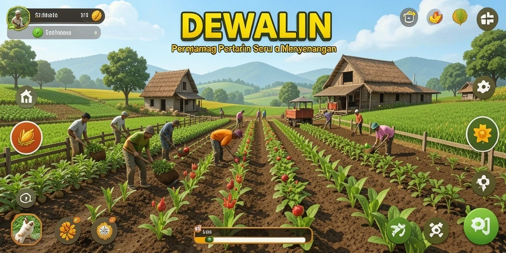 Screenshot gameplay DEWALIN menampilkan keindahan pertanian yang menarik.