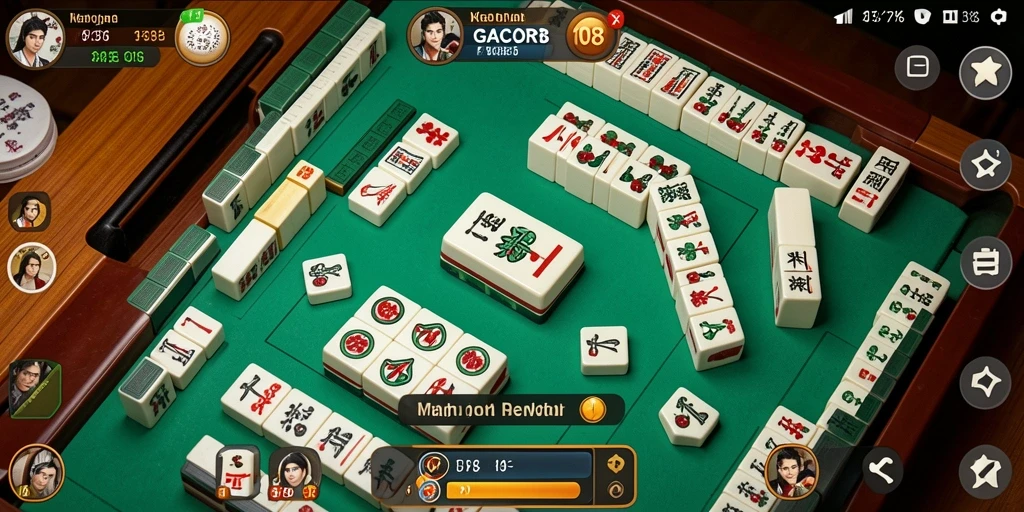 Screenshot GACOR108 menampilkan gameplay Mahjong yang seru dan penuh warna.