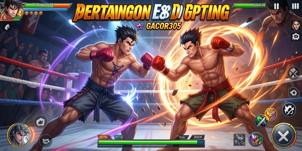 Screenshot GACOR305 menampilkan aksi pertarungan dinamis dan grafis menakjubkan.