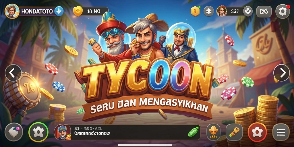 Screenshot HONDATOTO menunjukkan gameplay Tycoon yang menarik.