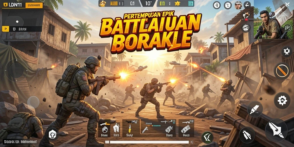 Tangkapan layar menampilkan aksi intens dalam permainan Battle Royale LDN11.