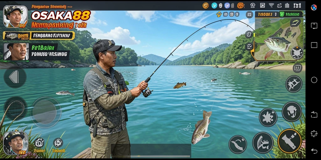 Tampilan gameplay OSAKA88 dengan berbagai jenis ikan yang menantang.