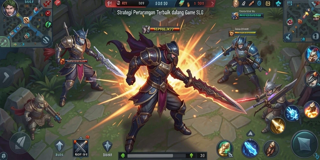 Gameplay menegangkan dalam pertempuran strategi SLG.