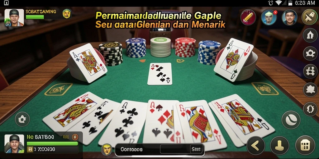 Gameplay Gaple yang seru dan interaktif.